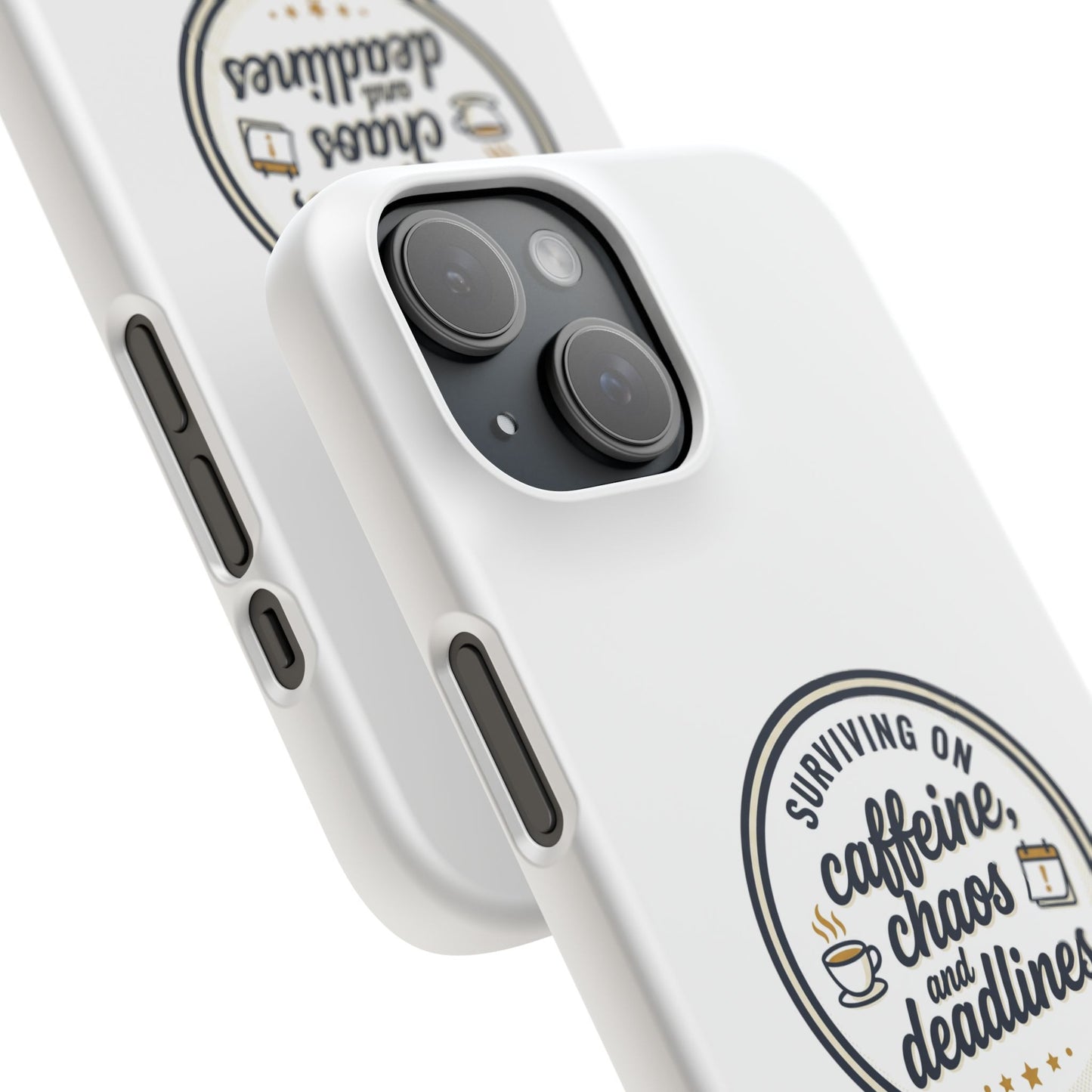 Phone Case — "Surviving on Caffeine, Chaos & Deadlines" Slim Snap Case