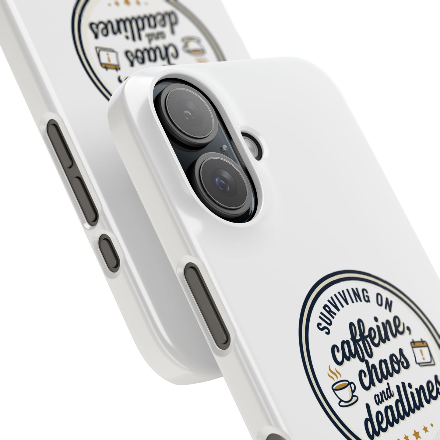 Phone Case — "Surviving on Caffeine, Chaos & Deadlines" Slim Snap Case