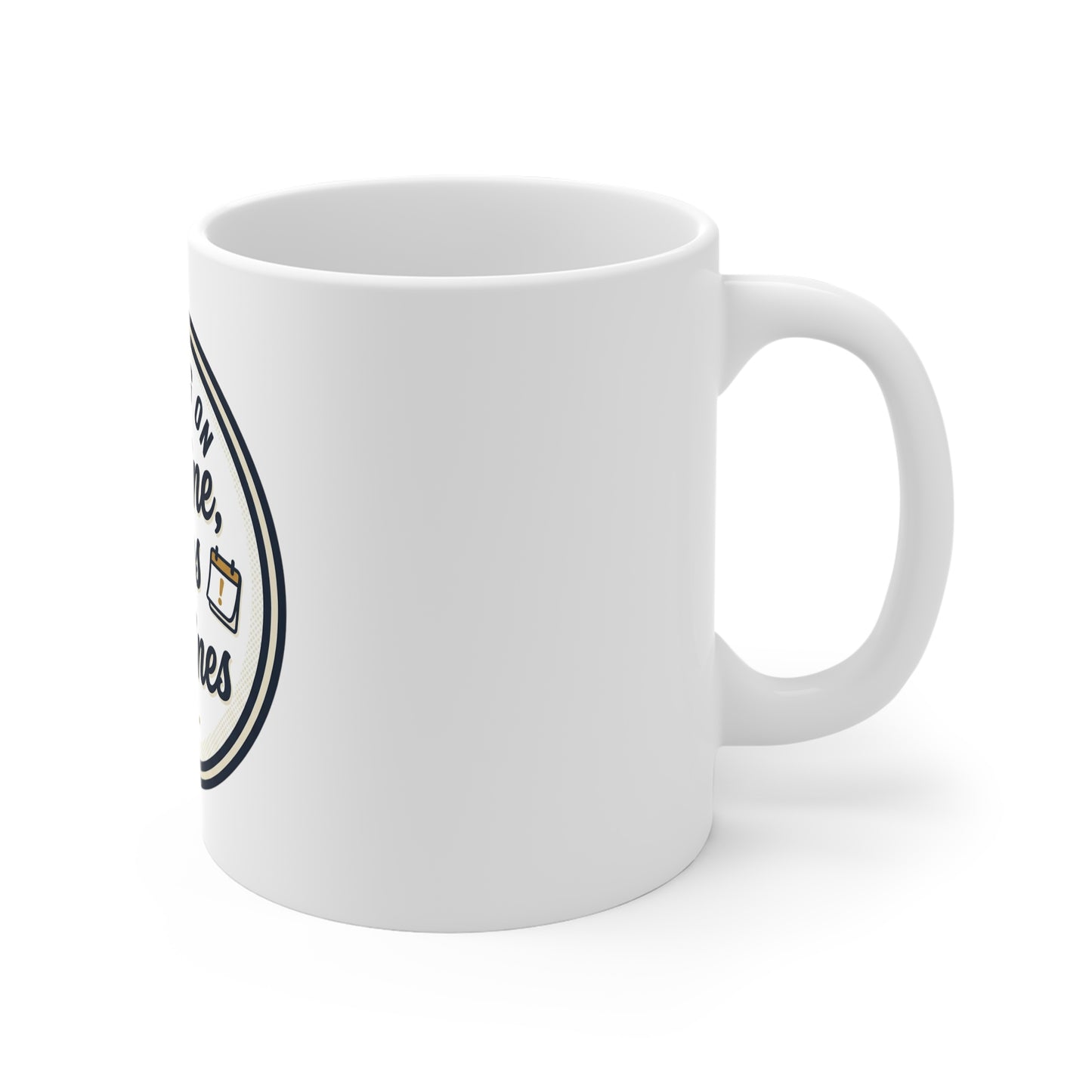 Surviving on Caffeine, Chaos & Deadlines Mug — Funny Coffee Cup for Busy Professionals