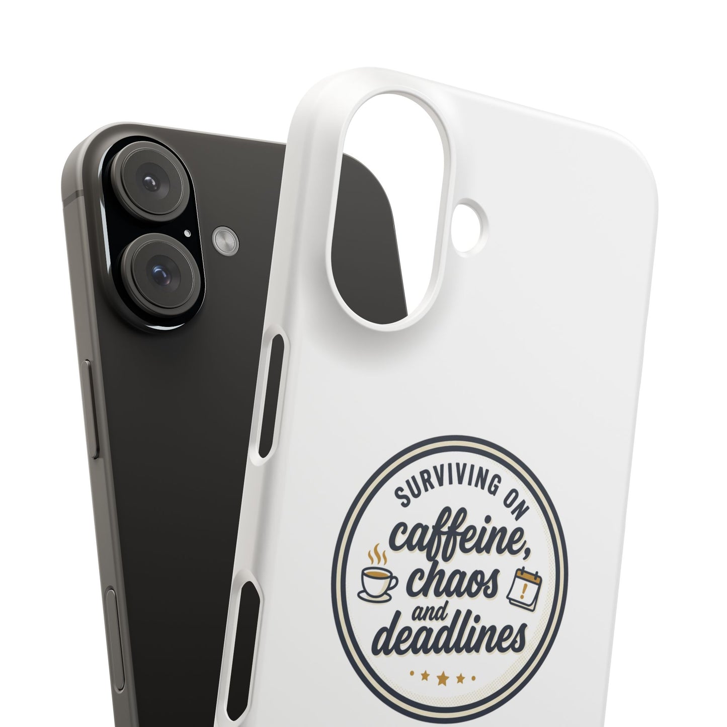 Phone Case — "Surviving on Caffeine, Chaos & Deadlines" Slim Snap Case